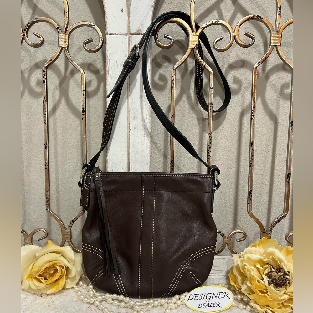 Authentic COACH SoHo Small Brown Leather Crossbody VGC!